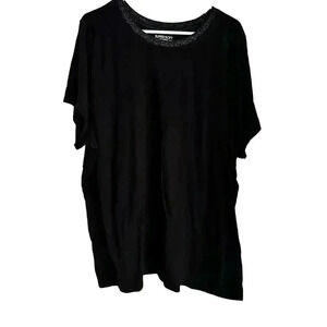 Torrid Wmn's Size 4 4X Super Soft Black Slub Jersey T-Shirt W/Silver Accents